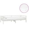 vidaXL Dnevna postelja z vzmetnico 90x200 cm bela trdna borovina