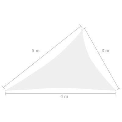 vidaXL Senčno jadro oksford blago trikotno 3x4x5 m belo