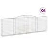 vidaXL Obokane gabion košare 6 kosov 400x30x120/140cm pocinkano železo