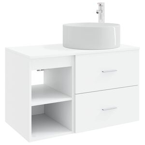 vidaXL Komplet pohi&scaron;tva za kopalnico 2 pcs Bela Inženirski les