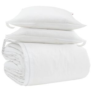 vidaXL Komplet odej z blazino 3 pcs Bela Perje