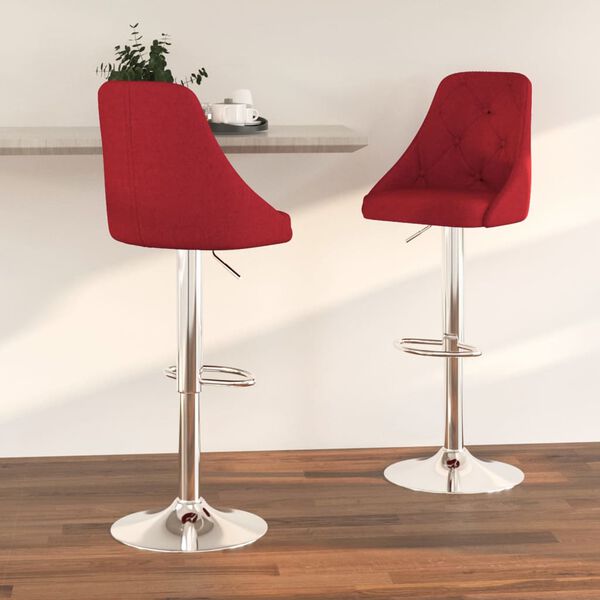 vidaXL Barski stolčki 2 kosa vinsko rdeče blago