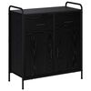 vidaXL Strani &scaron;al Črni hrast 97 x 33 x 81 cm Inženirski les