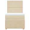 vidaXL Box spring postelja z vzmetnico krem 100x200 cm blago