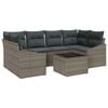 vidaXL Kavčna garnitura 7 kos Siva 234 x 123,5 x 85 cm poli ratan