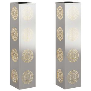 vidaXL Solarno LED svetilo za pot 2 kos Toplo bela 18 x 18 x 80 cm