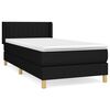 vidaXL Box spring postelja z vzmetnico črn 90x190 cm blago