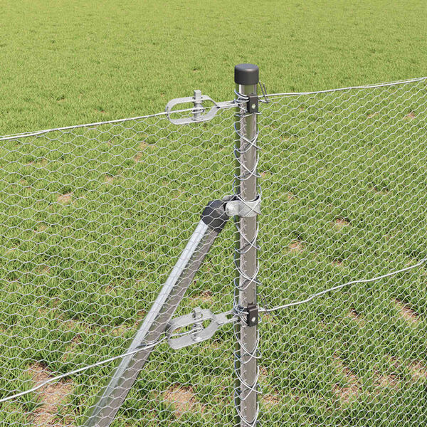 vidaXL Steber ograje. srebrna 10 x 0,6 m (13 mm mreža) Jeklo