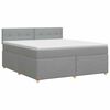 vidaXL Postelja boxspring z vzmetnico Svetlo siva 160 x 200 cm Blago