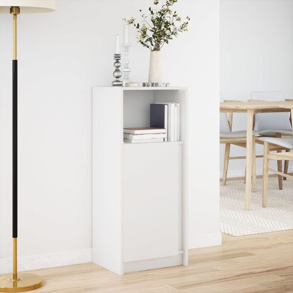 vidaXL Komoda z LED bela 42,5x34x100 cm inženirski les