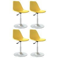 vidaXL Vrtljivi jedilni stoli 4 kosa rumeni PP