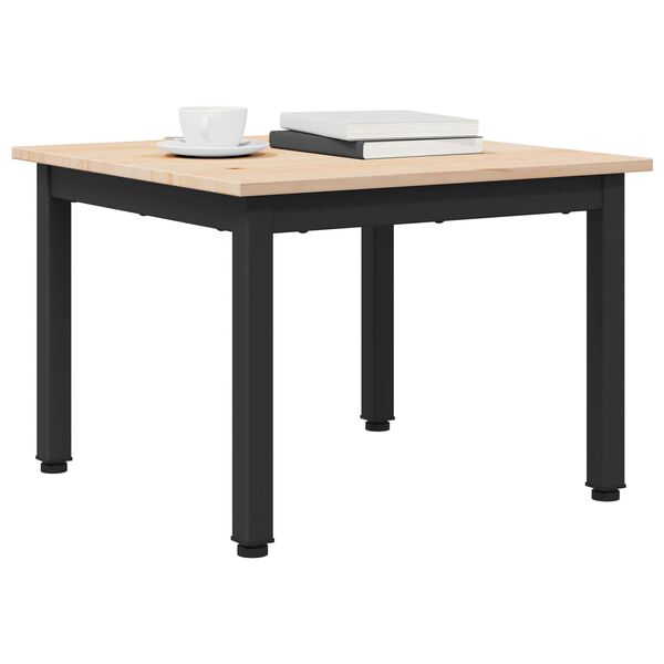 vidaXL Klubska miza Naravna 50 x 50 x 36 cm Masivno borovo les