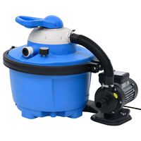 vidaXL Črpalka s peščenim filtrom modra in črna 385x620x432mm 200W 25L