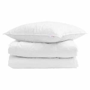 vidaXL Zimska posteljnina z blazino 2 pcs Bela Perje
