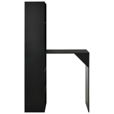 vidaXL Barska miza z omarico črna 115x59x200 cm