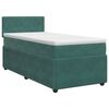 vidaXL Postelja boxspring z vzmetnico Temno zelena 90 x 190 cm Žamet
