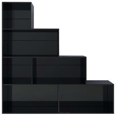 vidaXL Knjižna omara/pregrada visok sijaj črna 155x24x160 cm