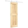 vidaXL Drsna vrata Naravna in bela 70 x 210 cm Masiven borov les