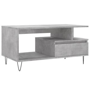 vidaXL Klubska mizica betonsko siva 90x49x45 cm inženirski les