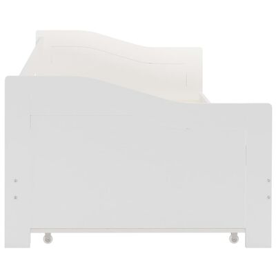 vidaXL Izvlečni posteljni okvir bel iz borovine 90x200 cm