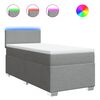 vidaXL Box spring postelja z vzmetnico svetlo siva 80x200 cm blago