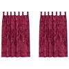 vidaXL Velvete zavese z zavesami 2 pcs vinsko rdeča 175 x 140 cm Žamet