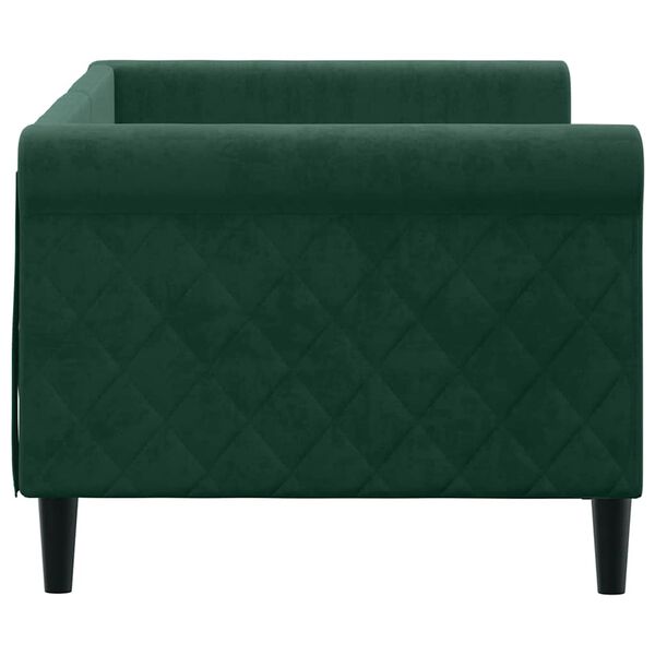 vidaXL Raztegljiva postelja temno zelena 80x200 cm žamet