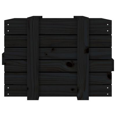 vidaXL Škatla za shranjevanje črna 58x40,5x42 cm trdna borovina
