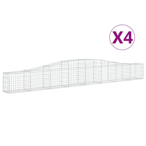 vidaXL Obokane gabion košare 4 kosi 400x30x40/60 cm pocinkano železo