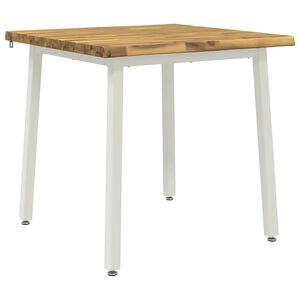 vidaXL 60 x 55 x 75 cm Masiven les akacije Bela Pravokotna