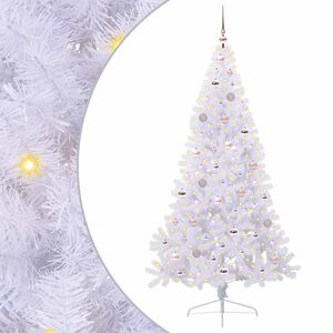 vidaXL Umestno božično drevo med 300 LED Bela 180 cm PVC in jeklo
