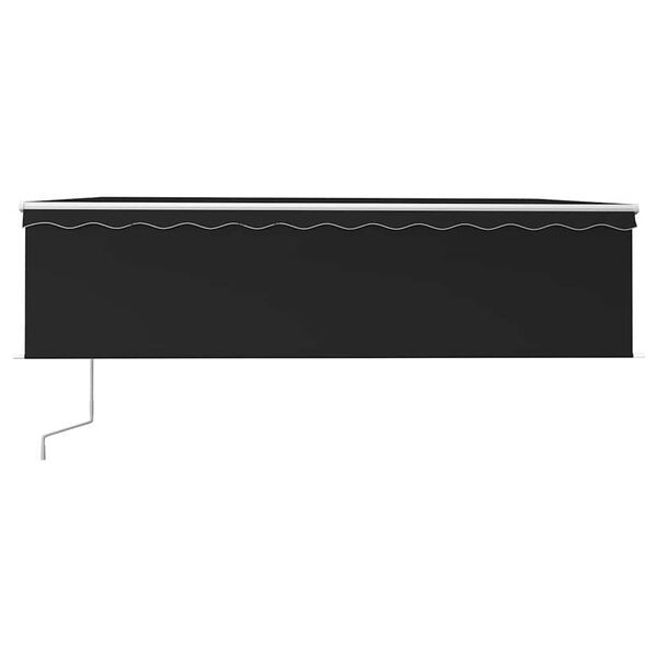 vidaXL Avtomatska tenda s senčilom LED + senzor 5x3 m antracitna