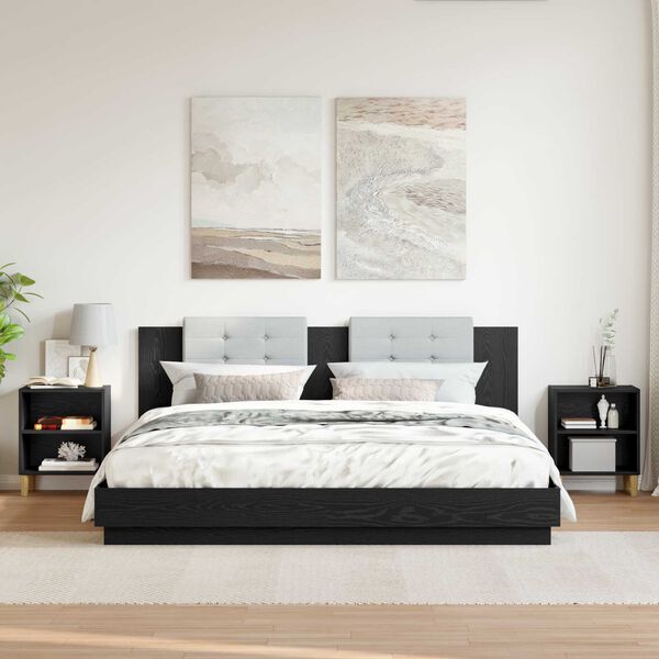 vidaXL Posteljna omarica 2 pcs Črna Orehovina 40 x 30 x 50 cm