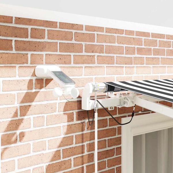 vidaXL Avtomatsko zložljiva tenda z LED antracit in bela 300x250 cm