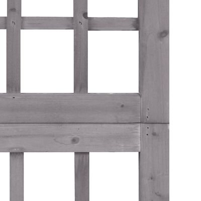 vidaXL 5-delni paravan/mreža iz lesa jelke sive barve 201,5x180 cm