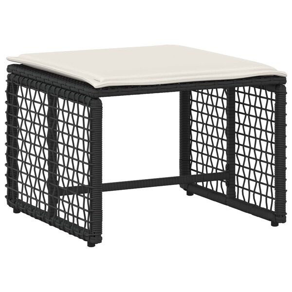 vidaXL Zunanji pohi&scaron;tveni set z blazino 5 pcs Črna in bela