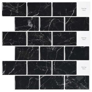 vidaXL Podhodna plo&scaron;čica 20 pcs Črni marmor 30 x 30 cm