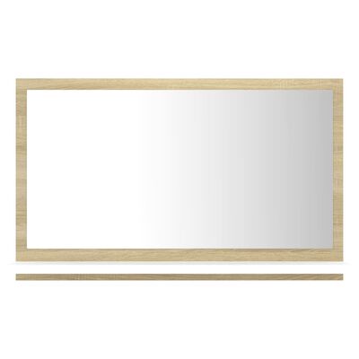 vidaXL Kopalniško ogledalo belo in sonoma 60x10,5x37 cm iverna pl.
