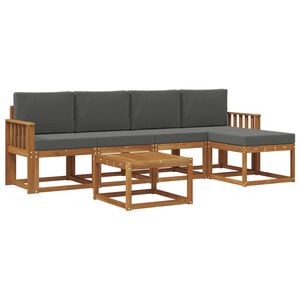 vidaXL Zunanja garnitura za sedenje 6 pcs Naravna in antracitna