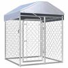 vidaXL Zunanji pasji boks s streho 100x100x125 cm