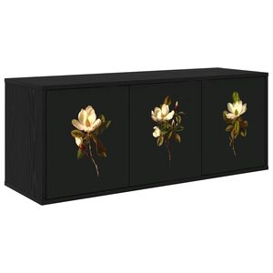 vidaXL Stenska TV omarica BREMEN 102 x 33 x 40 cm Črni hrast