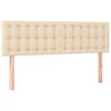 vidaXL Box spring postelja z vzmetnico krem 140x190 cm blago