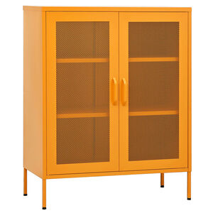 vidaXL Omarica za shranjevanje gorčično rumena 80x35x101,5 cm jeklo