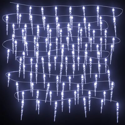 vidaXL Novoletne lučke ledene sveče 40 kosov hladno bele iz akrila