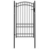 vidaXL Ograjna vrata Emmen z obokanim vrhom jeklo 100x123,5 cm črna