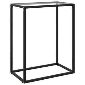 vidaXL Konzolna mizica prozorna 60x35x75 cm kaljeno steklo