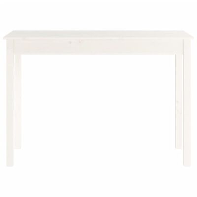 vidaXL Konzolna mizica bela 110x40x75 cm trdna borovina