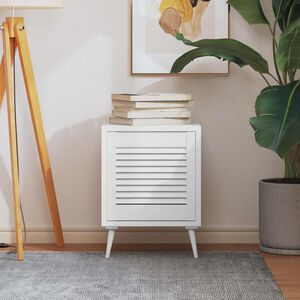 vidaXL Vrata za omarico z letvicami bela 39,5x39,4 cm trdna borovina