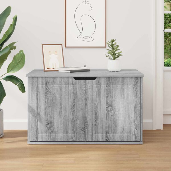 vidaXL Mačja hi&scaron;a Siva Sonoma 85 x 55 x 50,5 cm Konstruiran les