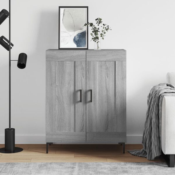 vidaXL Komoda siva sonoma 69,5x34x90 cm inženirski les